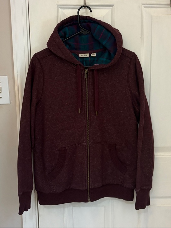 L.L. Bean Tops - LL Bean Women’s Flannel Lined Zip Up Hooded Sweatshirt